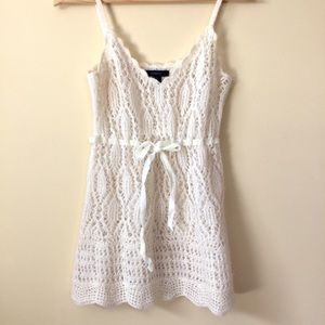 Express Lace Wool Tank Top - cream white
